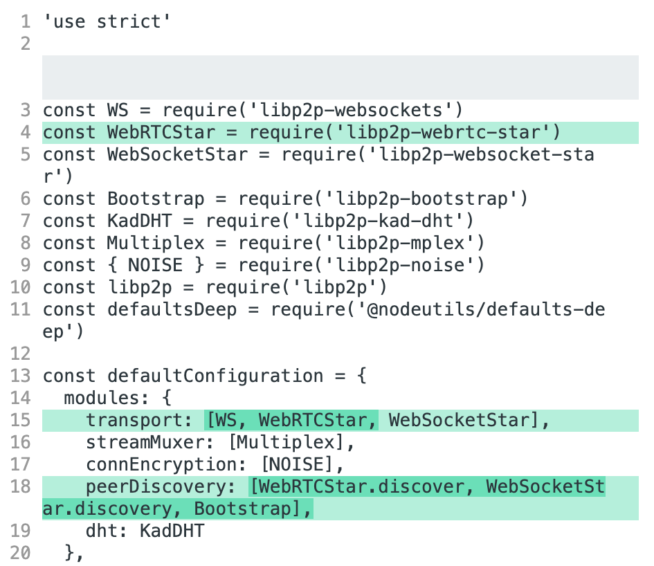 Screenshot of diff showing the lines of code added to the browser version